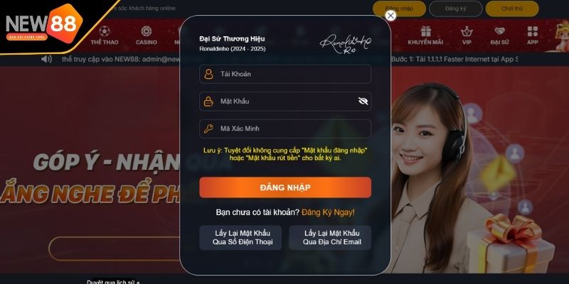 Đăng nhập qua website chính thức của hệ thống